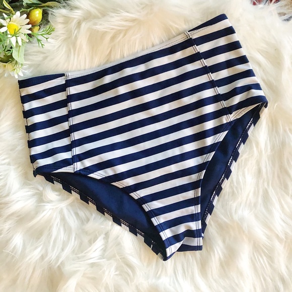 Apollo Swim Other - Navy & White Stripe Apollo Swim Bottoms High Waist